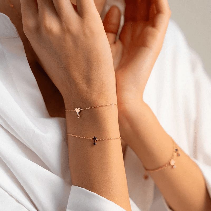 Bracciale mini stella e punto luce - brz-024 ste au